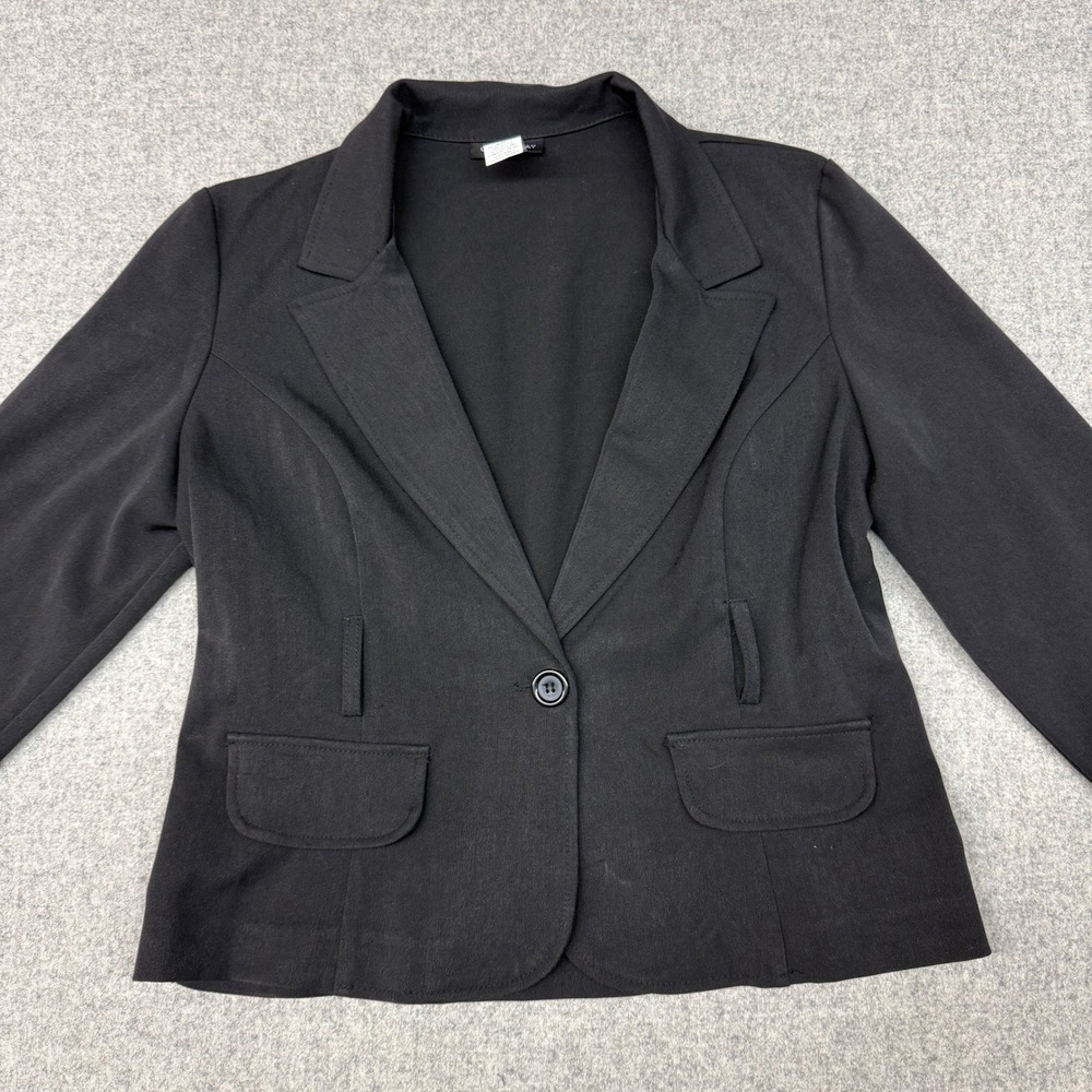 Courtenay Blazer Jacket 10P Black Single Button Stretch Career Professional New